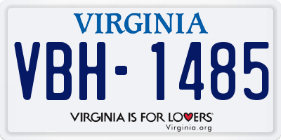 VA license plate VBH1485