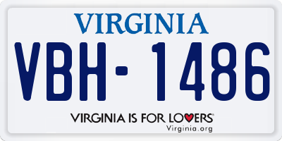 VA license plate VBH1486