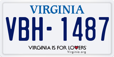 VA license plate VBH1487