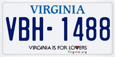 VA license plate VBH1488