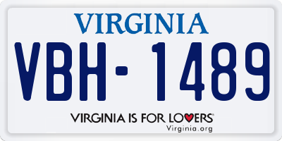 VA license plate VBH1489