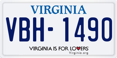 VA license plate VBH1490