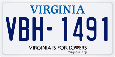 VA license plate VBH1491