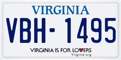 VA license plate VBH1495