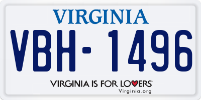 VA license plate VBH1496