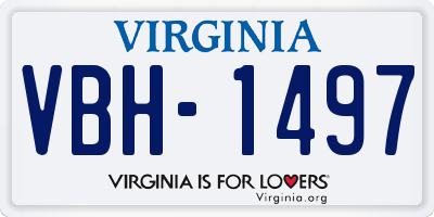 VA license plate VBH1497