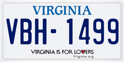 VA license plate VBH1499