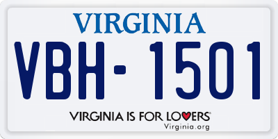 VA license plate VBH1501