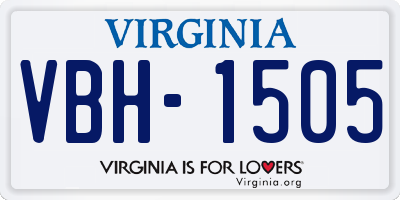 VA license plate VBH1505