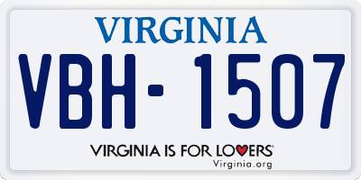 VA license plate VBH1507