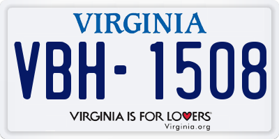 VA license plate VBH1508