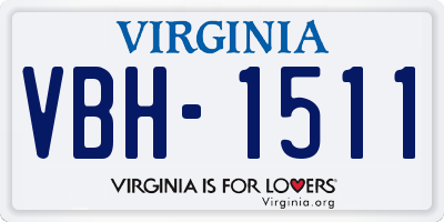 VA license plate VBH1511