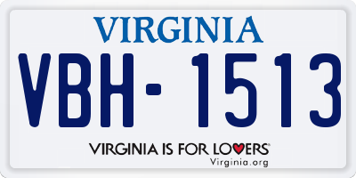 VA license plate VBH1513