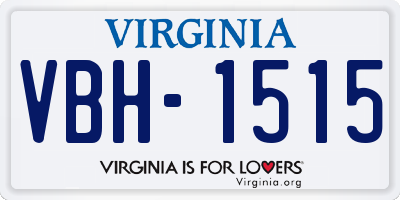 VA license plate VBH1515