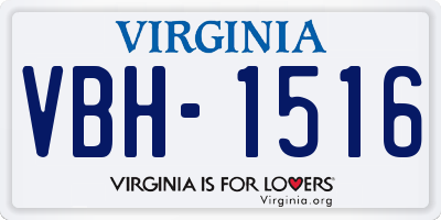 VA license plate VBH1516