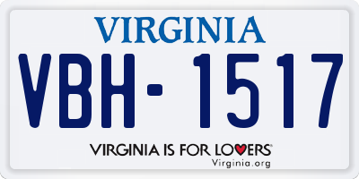 VA license plate VBH1517