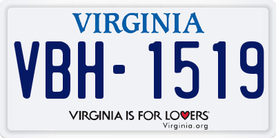 VA license plate VBH1519
