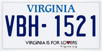 VA license plate VBH1521