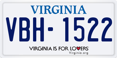 VA license plate VBH1522