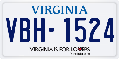 VA license plate VBH1524
