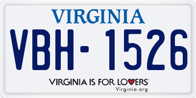 VA license plate VBH1526