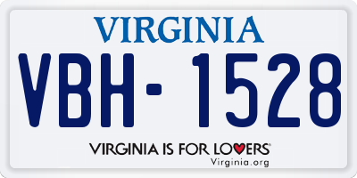 VA license plate VBH1528