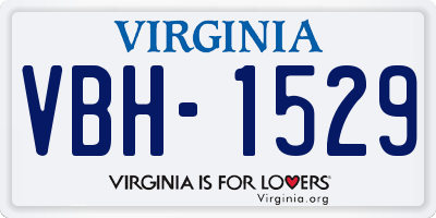 VA license plate VBH1529