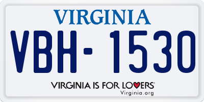 VA license plate VBH1530