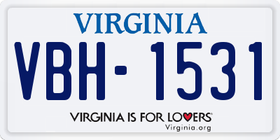 VA license plate VBH1531