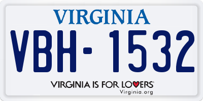 VA license plate VBH1532