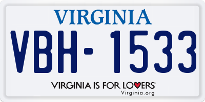 VA license plate VBH1533