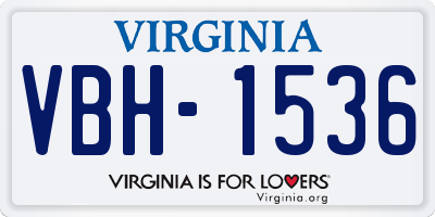 VA license plate VBH1536