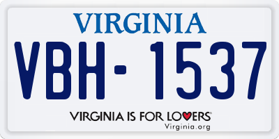 VA license plate VBH1537
