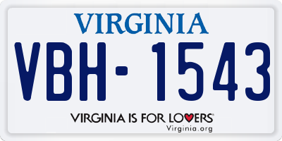 VA license plate VBH1543
