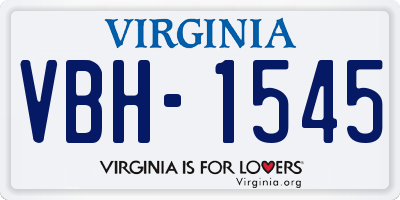 VA license plate VBH1545