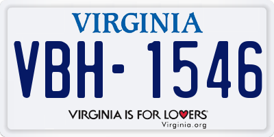 VA license plate VBH1546