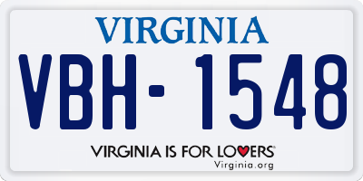 VA license plate VBH1548