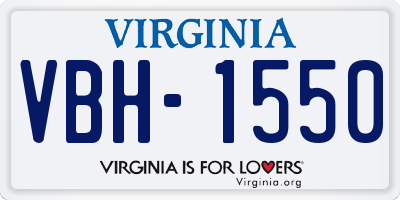 VA license plate VBH1550
