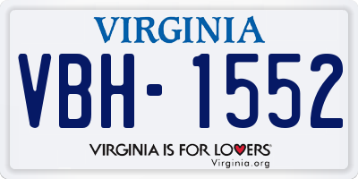 VA license plate VBH1552