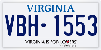 VA license plate VBH1553