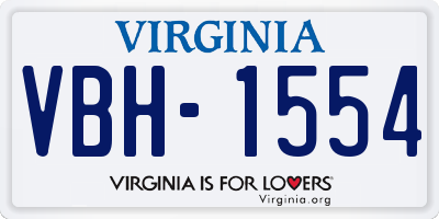 VA license plate VBH1554