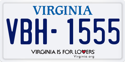 VA license plate VBH1555