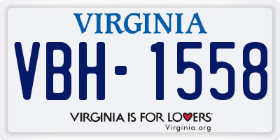 VA license plate VBH1558