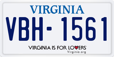 VA license plate VBH1561