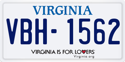 VA license plate VBH1562