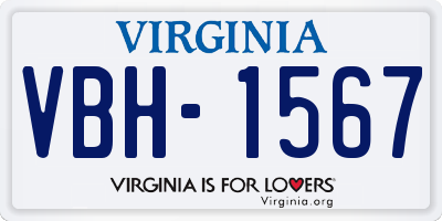 VA license plate VBH1567