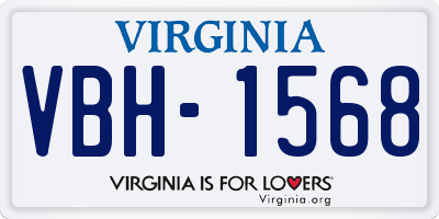 VA license plate VBH1568