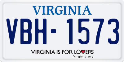 VA license plate VBH1573