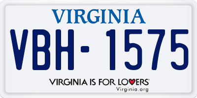 VA license plate VBH1575