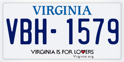 VA license plate VBH1579